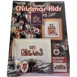 Leisure Arts Christmas Kids Cross Stitch Design Leaflet Pattern Book 175